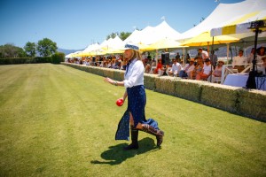 Actress, Bo Derek, throws out the first ball at the 4th Annual SYV Polo Classic.